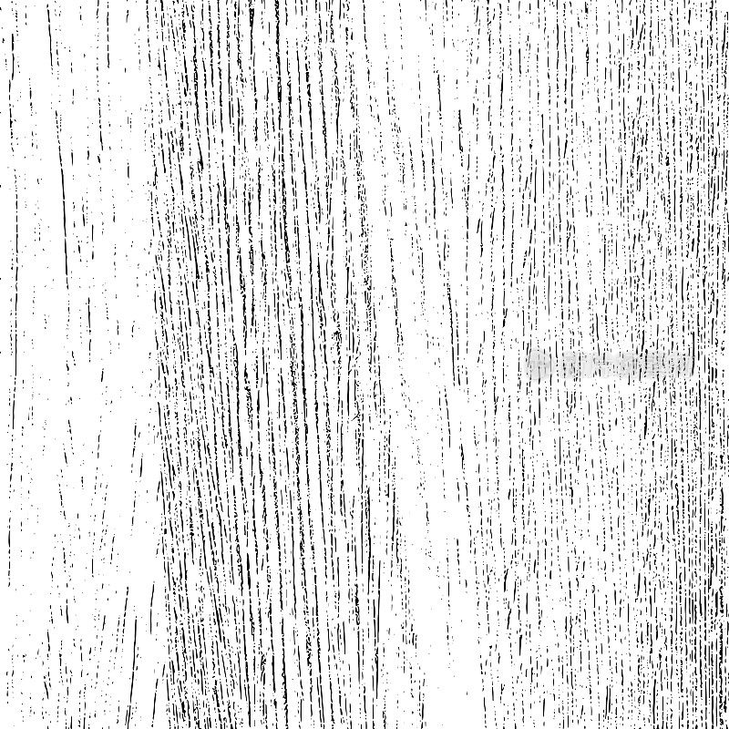 垂直的木质纹理。枯燥乏味的纹理。黑色灰尘Scratchy Pattern。抽象的背景。矢量设计作品。变形的效果。裂缝。